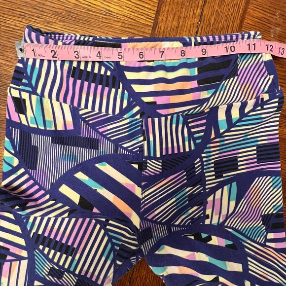 Lularoe Purple Pink Black Multicolor Plus Sized Leggings One Size Super Soft - Picture 4 of 7